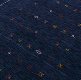 Blue And White Modern Design Hand Loomed Wool Area Rug