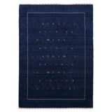 Blue And White Modern Design Hand Loomed Wool Area Rug