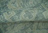 Blue, Beige and Silver 8x10 Hand Knotted Tribal Design wool area rug