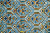 Blue, Brown and Beige Hand Knotted Wool Antique Vintage Style wool Area Rug