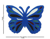 Blue Butterfly Hand Tufted 2x3 Wool Area Rug