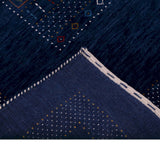 Blue Center Pattern Hand Loomed Wool Area Rug