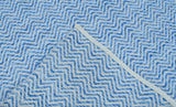 Blue Chevron Pattern Dhurrie Wool Area Rug