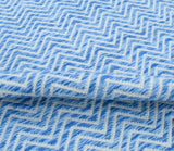 Blue Chevron Pattern Dhurrie Wool Area Rug