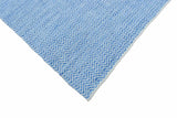 Blue Chevron Pattern Dhurrie Wool Area Rug