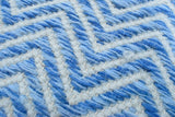 Blue Chevron Pattern Dhurrie Wool Area Rug