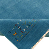 Blue Contemporary Design Hand Loomed Wool Area Rug