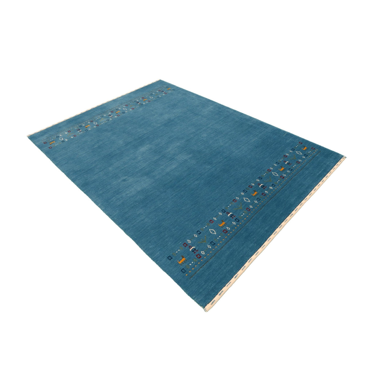 Blue Contemporary Design Hand Loomed Wool Area Rug