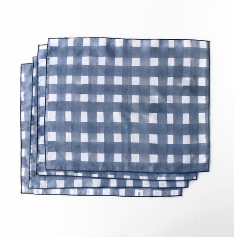 Blue Cross Hatch Placemat-Placemats-Parc Decor
