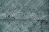 Blue Fine Hand Knotted Distressed Antique Finish 8x11 Wool Area Rug