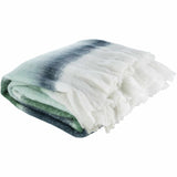Blue Green White Fleece Throw Blanket-Throw Blankets-Parc Decor
