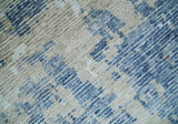 Blue, Ivory and Beige Hand Knotted Abstract 8x10 Bamboo Silk Area Rug | TRD2911