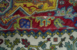 Blue, Maroon and Gold Hand Knotted Traditional Heriz Serapi Multi size Wool Area Rug