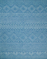 Blue Modern Contemporary Hand Tufted Wool Area Rug