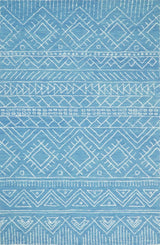 Blue Modern Contemporary Hand Tufted Wool Area Rug