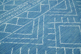 Blue Modern Contemporary Hand Tufted Wool Area Rug