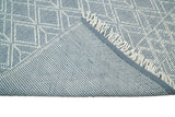 Blue Modern Contemporary Hand Woven Wool Area Rug