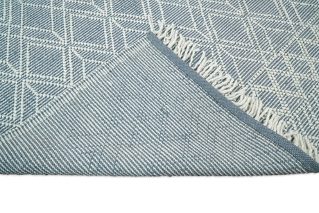 Blue Modern Contemporary Hand Woven Wool Area Rug