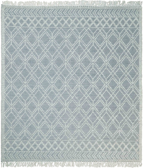 Blue Modern Contemporary Hand Woven Wool Area Rug