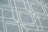 Blue Modern Contemporary Hand Woven Wool Area Rug