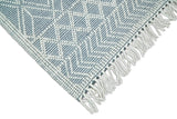 Blue Modern Contemporary Hand Woven Wool Area Rug