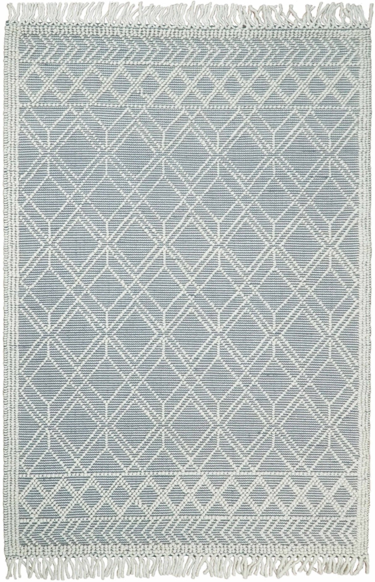 Blue Modern Contemporary Hand Woven Wool Area Rug