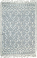 Blue Modern Contemporary Hand Woven Wool Area Rug