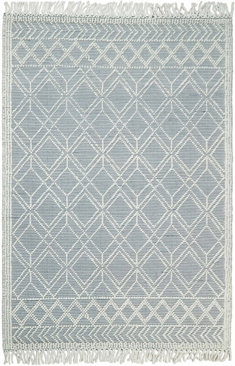 Blue Modern Contemporary Hand Woven Wool Area Rug