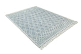 Blue Modern Contemporary Hand Woven Wool Area Rug