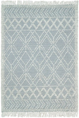 Blue Modern Contemporary Hand Woven Wool Area Rug