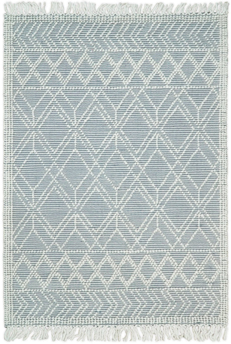 Blue Modern Contemporary Hand Woven Wool Area Rug