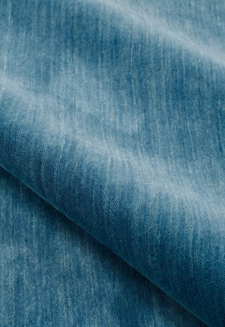 Blue Modern Solid Design Hand Loomed Wool Area Rug