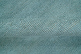 Blue Modern Solid Low Pile Hand Knotted 10x14 Bamboo Silk Area Rug
