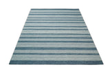 Blue Modern Stripes Pattern Hand Tufted Wool Area Rug