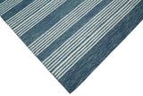 Blue Modern Stripes Pattern Hand Tufted Wool Area Rug