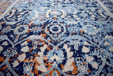 Blue Modern Style Hand Knotted Wool 5.6x8.6 Area Rug
