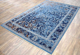 Blue Modern Style Hand Knotted Wool 5.6x8.6 Area Rug