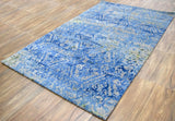 Blue Modern Style Hand Tufted Wool And Viscose 5x8 Area Rug