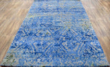 Blue Modern Style Hand Tufted Wool And Viscose 5x8 Area Rug
