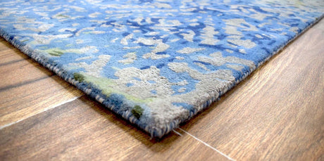 Blue Modern Style Hand Tufted Wool And Viscose 5x8 Area Rug