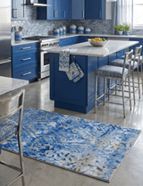 Blue Modern Style Hand Tufted Wool And Viscose 5x8 Area Rug