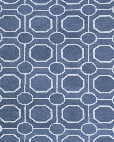 Blue Modern Style Hand Tufted Wool Area rug