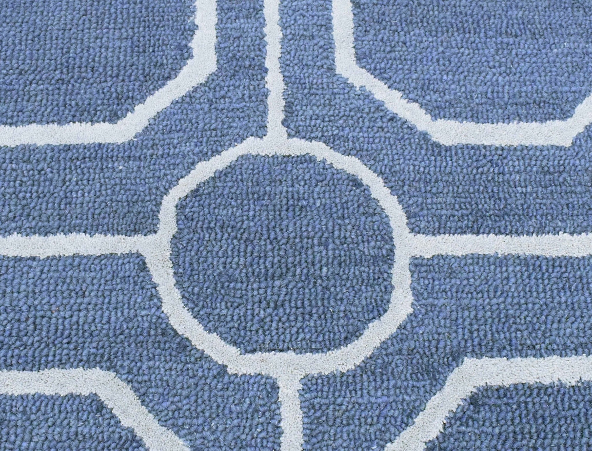 Blue Modern Style Hand Tufted Wool Area rug