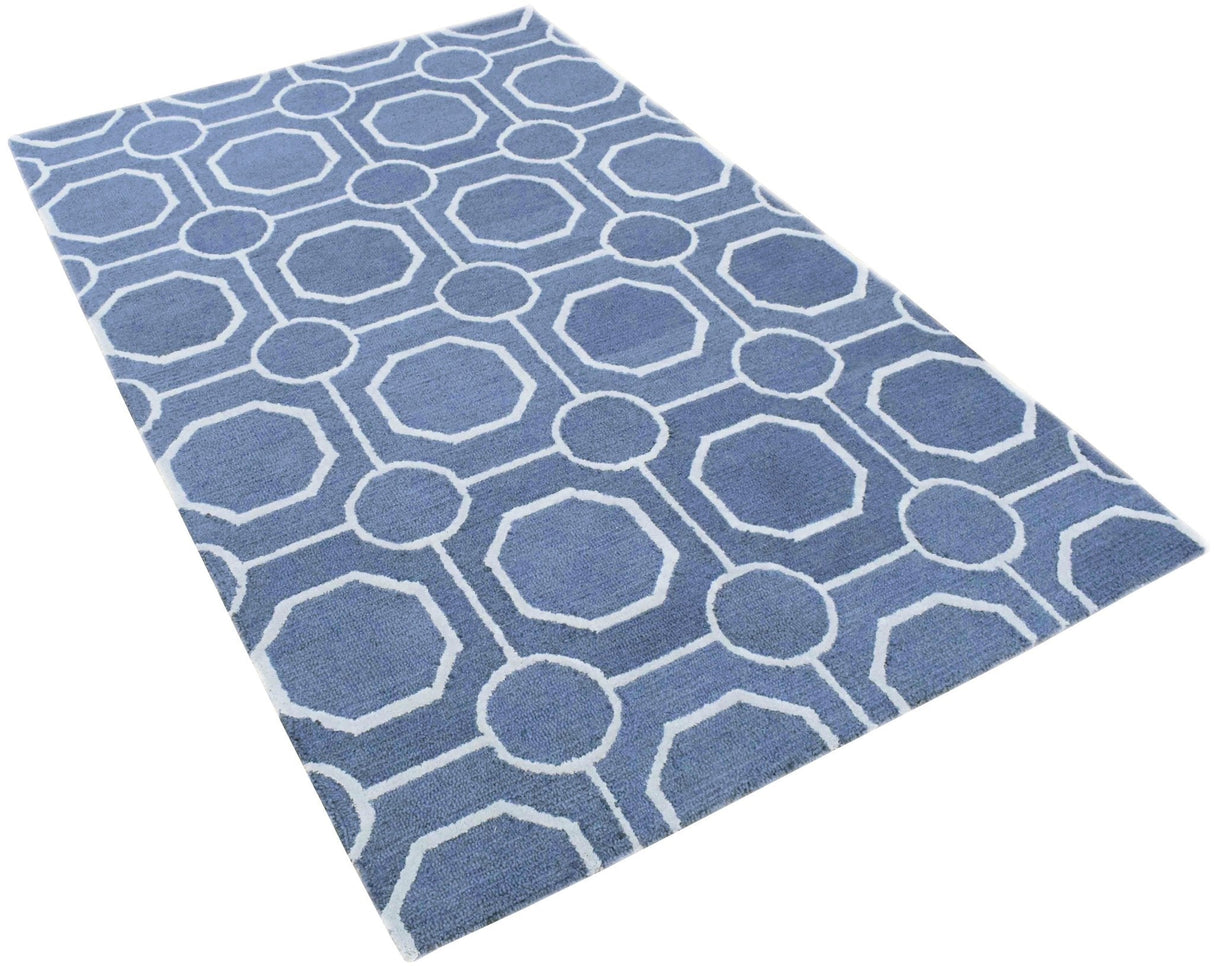 Blue Modern Style Hand Tufted Wool Area rug