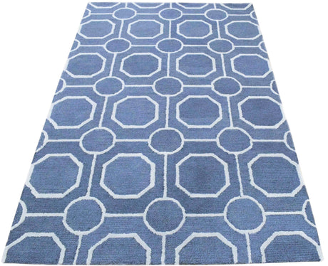 Blue Modern Style Hand Tufted Wool Area rug