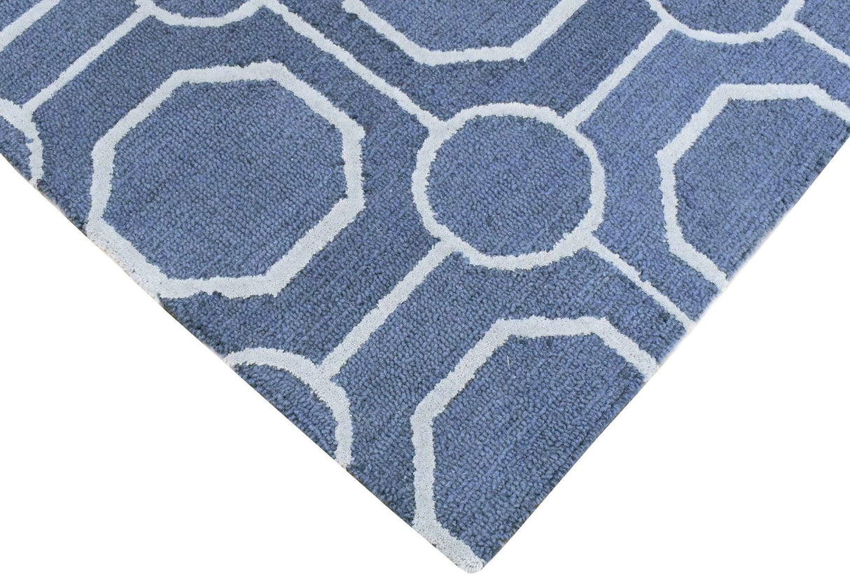 Blue Modern Style Hand Tufted Wool Area rug