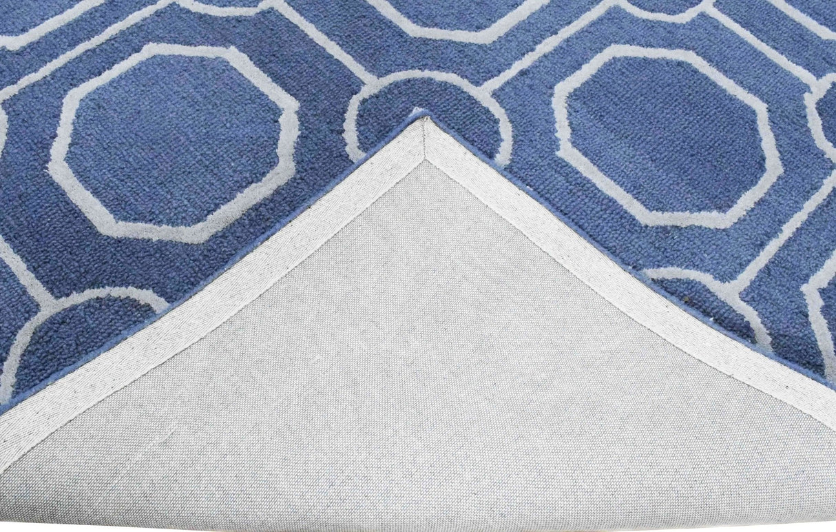 Blue Modern Style Hand Tufted Wool Area rug