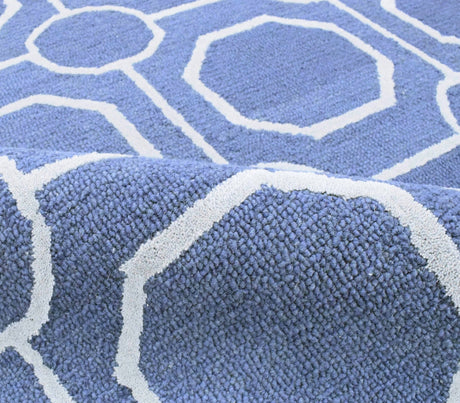 Blue Modern Style Hand Tufted Wool Area rug