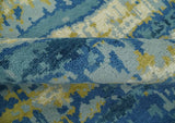 Blue, Olive and Ivory Modern abstract Hand Knotted 5x8 wool Area Rug