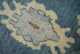 Blue, Silver and Beige Hand knotted Traditional Oushak Multi Size Wool Area Rug